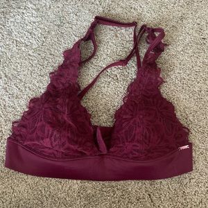 vspink maroon bralette